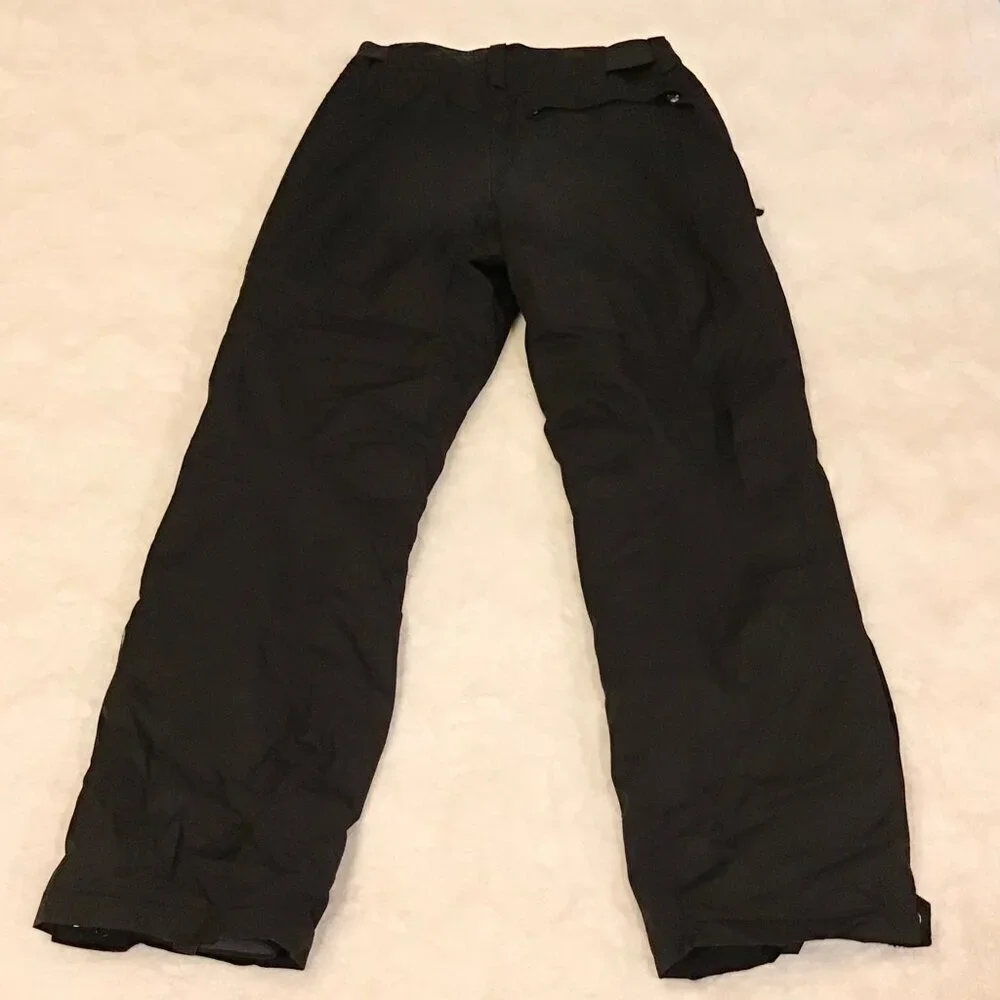 FERA 32R Men’s Ski Snow Pants Black Thermolite Pockets Zip Fly 2-Snap Logo